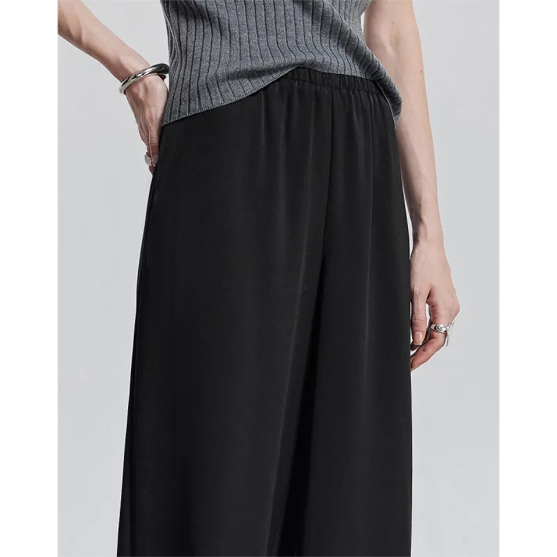 Initial Language Casual Pants Women's Black-4