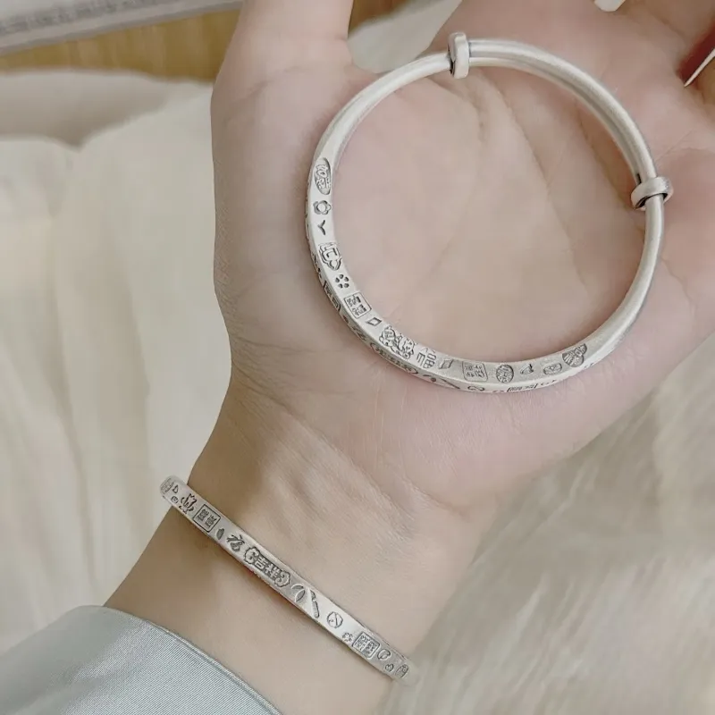 FUYUFU 999 Fine Silver Sterling Silver Bangle Women's-2