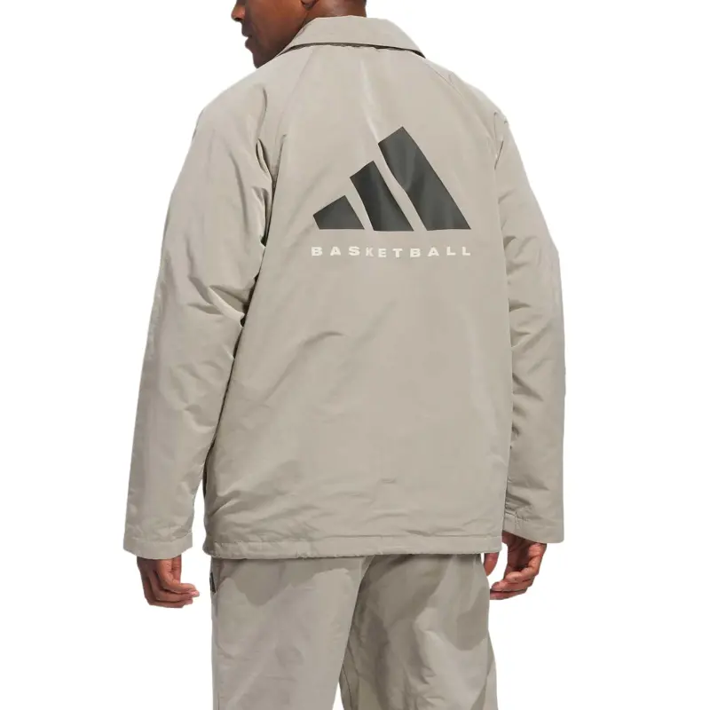 Adidas BASKETBALL THE 2025 COLLECTION CHAPTER 02 COACH Jackets Coats Unisex Light Sesame Gray Umber-2