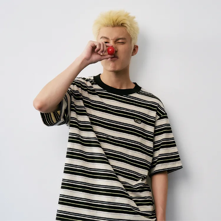 Checkitout T Shirt Unisex Bouncing Machine Black/Light Gray/Yellow Cream-1