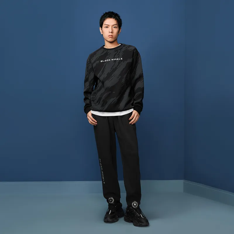 HLA JEANS Sweatshirts Men Black Pattern 13-4