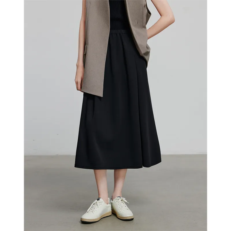 Initial Language Casual Short Skirts Women's Black-1