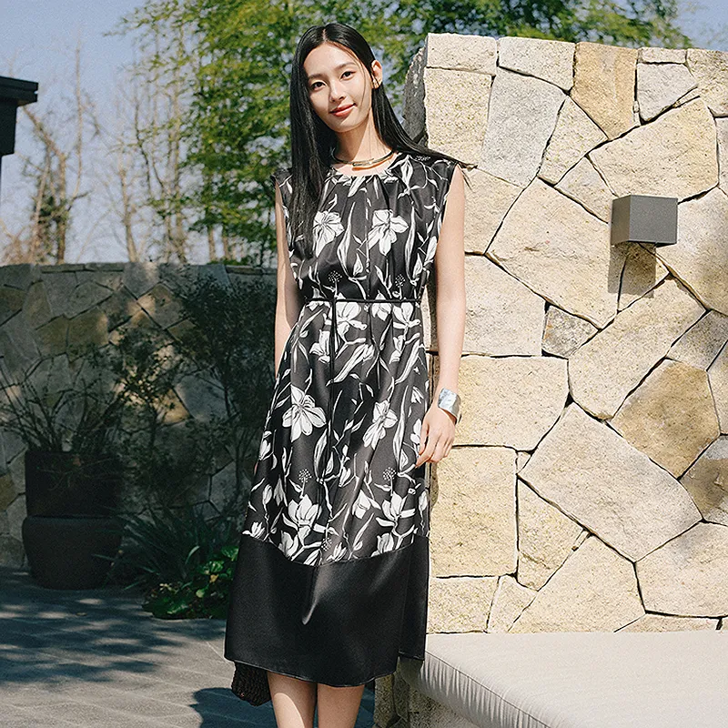 JZ. ANNAKRO Short Sleeved Dress Women's Floral Black-2