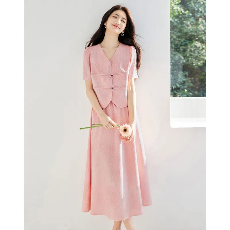 Like The Age Of Water Summer Skirt Set Regular Women's Pink-1