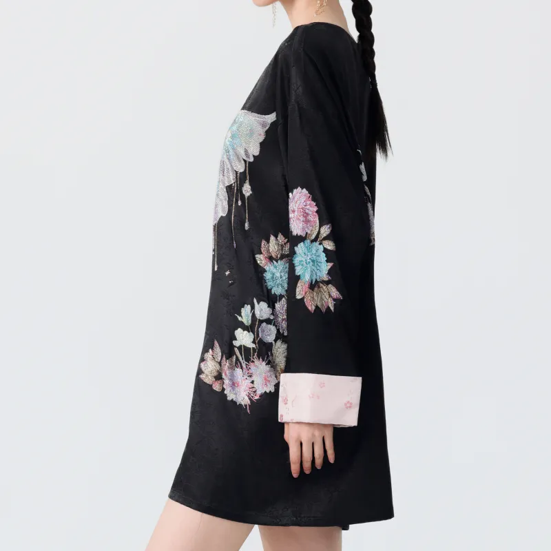 TCH Long Sleeved Dresses Women's Black-4