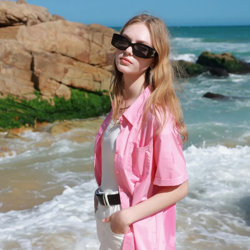 3COLOUR Shirts Women's Rose Red-5