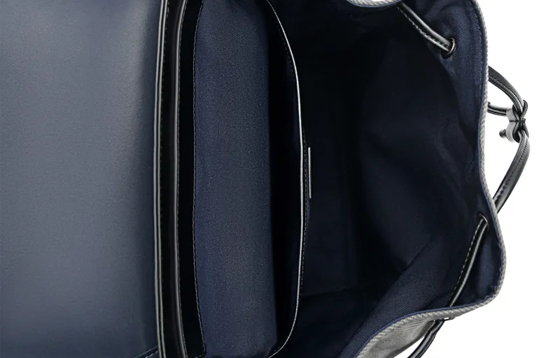 PEDRO Synthetic Material Patchwork Fabric Backpack Tubas Men's Black/Composite Color-13