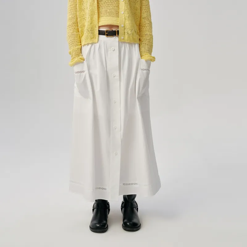 Teenie Weenie Casual Long Skirt Women's White-4