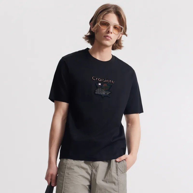 Cabbeen T Shirts Men Coal Black-2