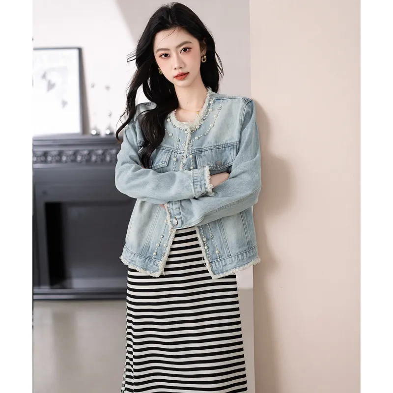 TERRE BLEUE Denim Jacket Women's Blue-4