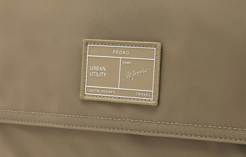 PEDRO Nylon Crossbody Bag, Shoulder Bag Men's Black/Light Taupe-11
