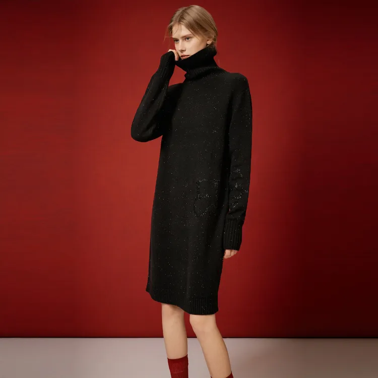 ELLE Long Sleeved Dresses Women's Black-2