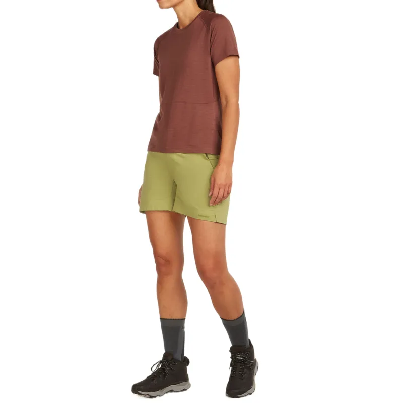 Icebreaker Merino Blend Elevation Stretch Denim Shorts Women's Olive-2