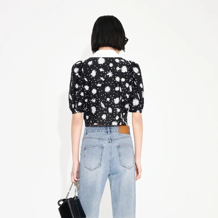 MO&CO Shirts Women's Black With White Multicolor-1