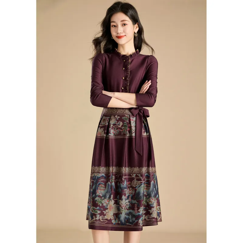Mylan Spring, Fall Long Sleeved Dress Regular Women's Red Collection Brand, Stay Updated With Event Alerts-3
