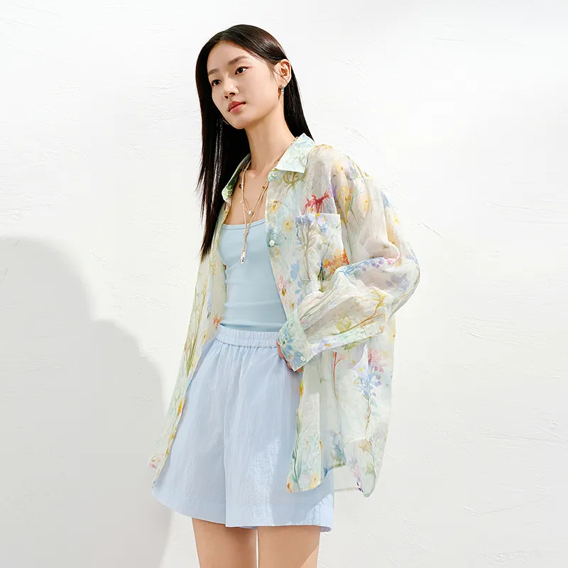 JZ. ANNAKRO Shirts Women's Light Green Pattern-5