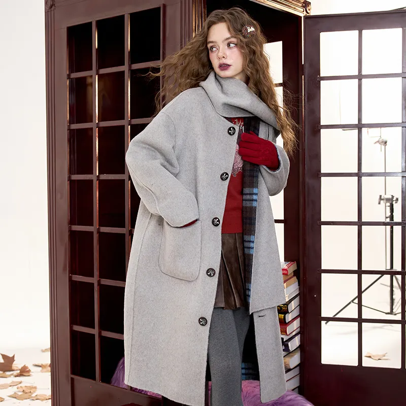ELF SACK Coats Women's Vintage Blue Gray-4