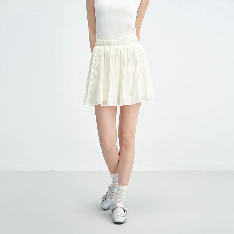 LEDIN Casual Short Skirts Women's Cream Beige En Stock-4
