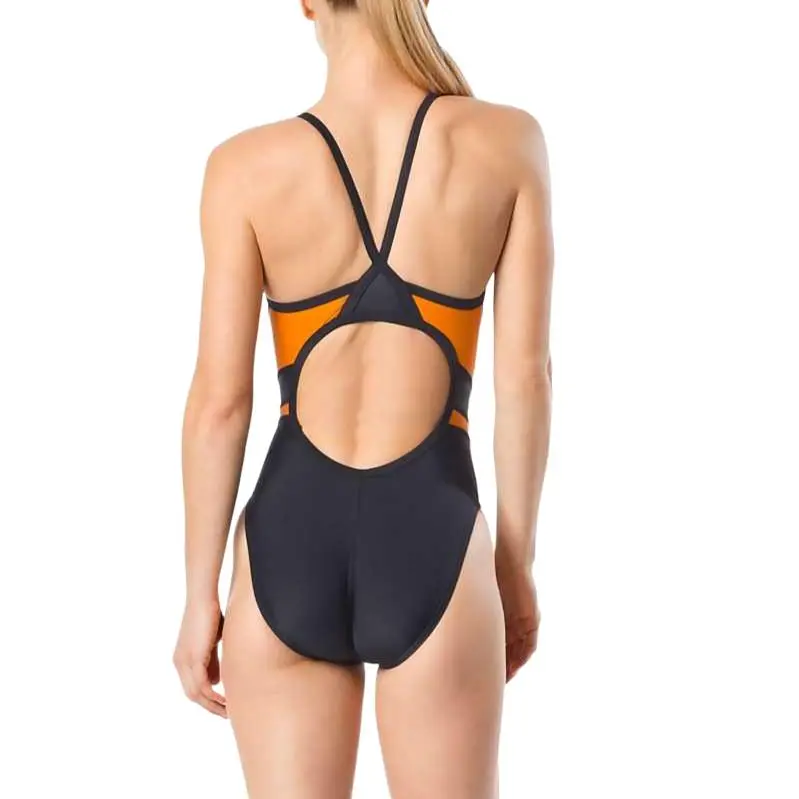 Speedo Women's Tone Setter Splice Flyback One Piece Black One piece Swimsuit Women's-7
