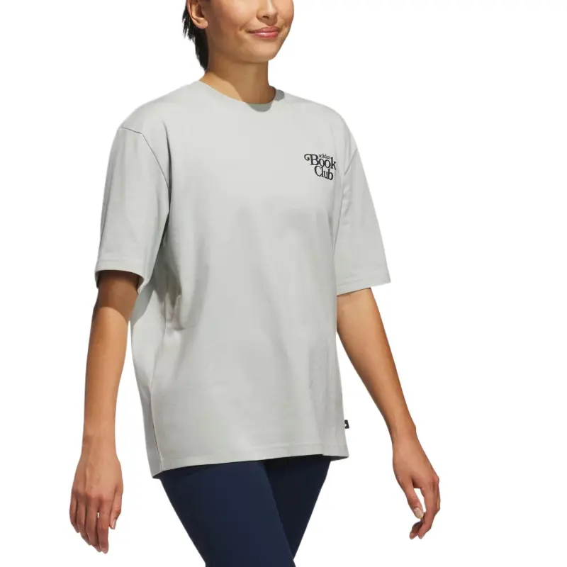 Adidas Drop Shoulder Sleeve T Shirt Women's Fantasy Silver-3