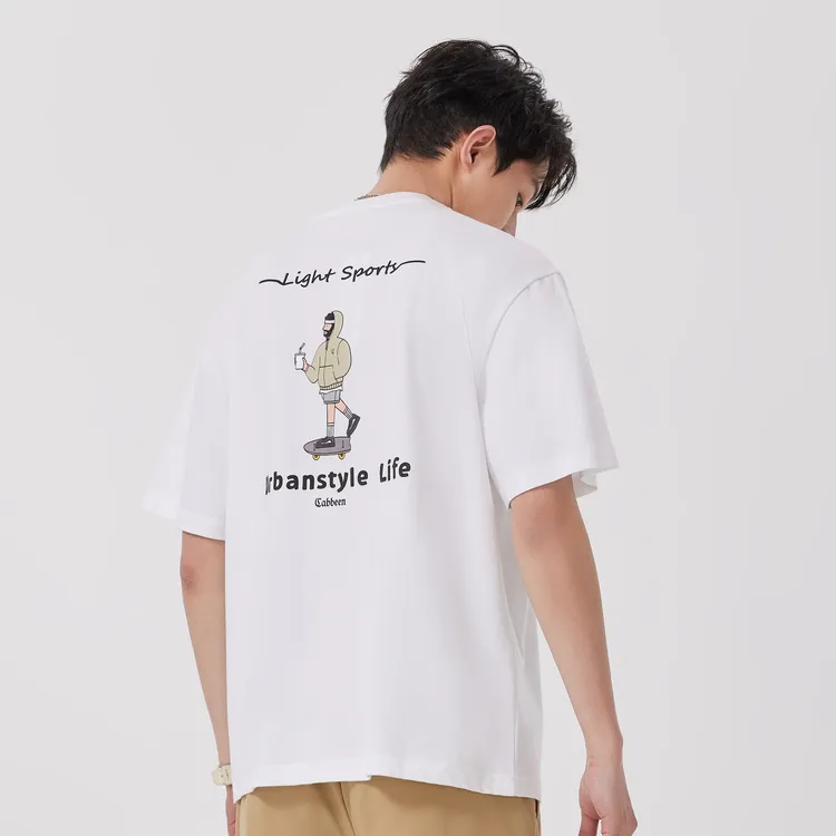Cabbeen T Shirts Unisex Bleached 02-2