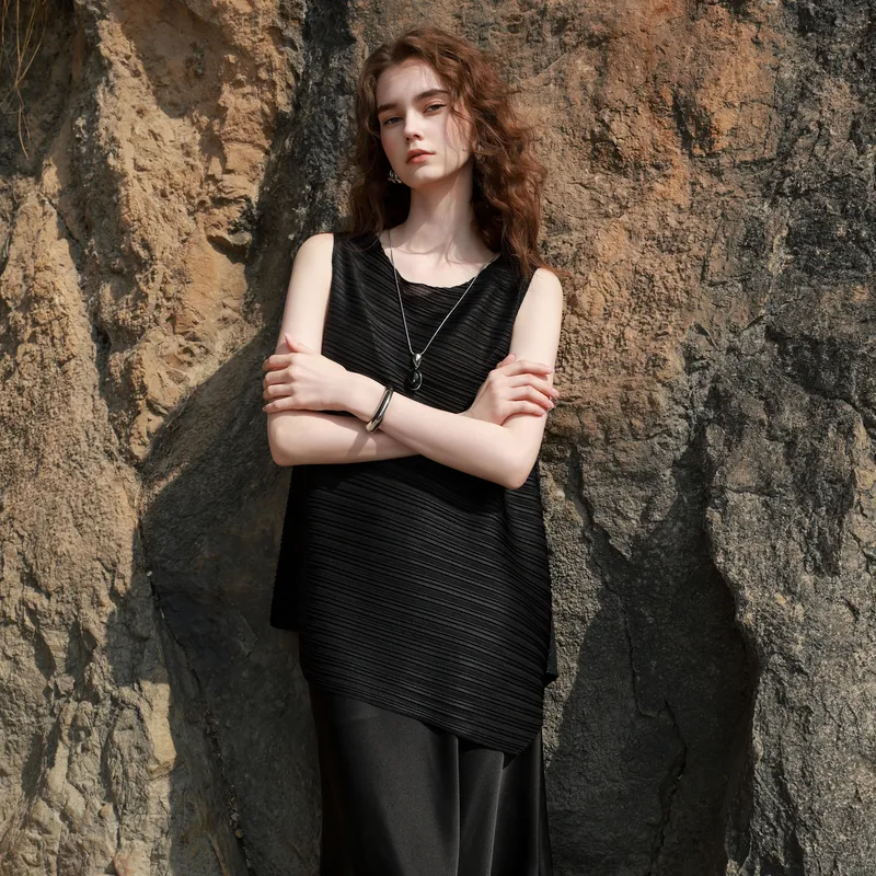 3COLOUR Chiffon Shirts Women's Classic Black-5
