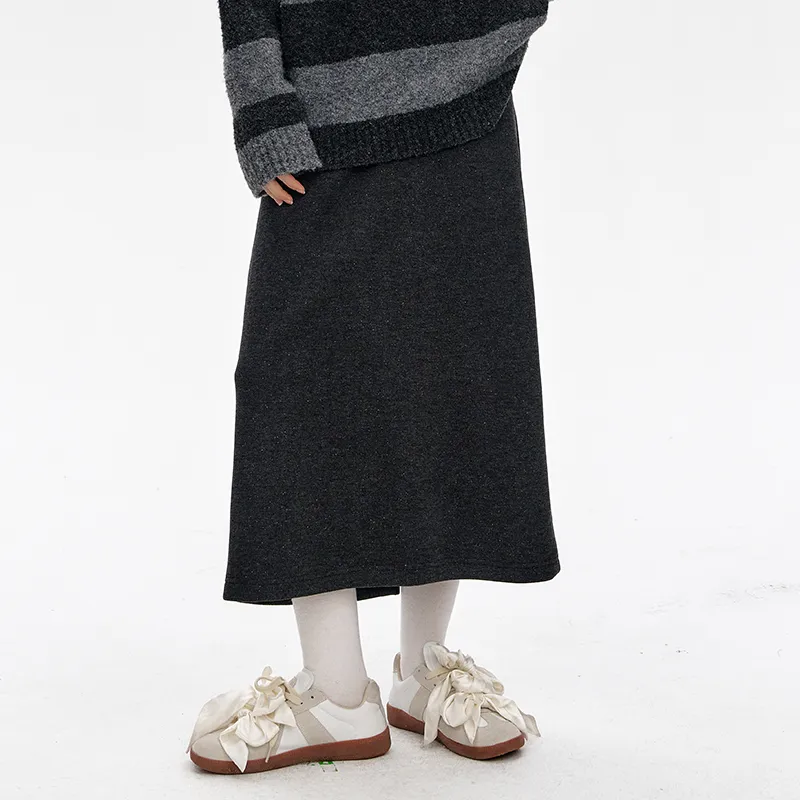 ELF SACK Casual Short Skirts Women's Versatile Dark Gray-5