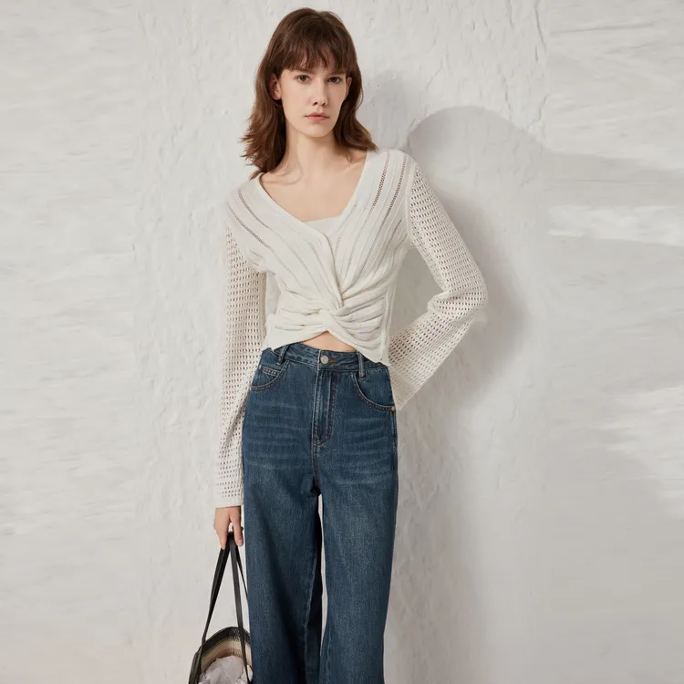 ELLE Knitwear Women's White-4