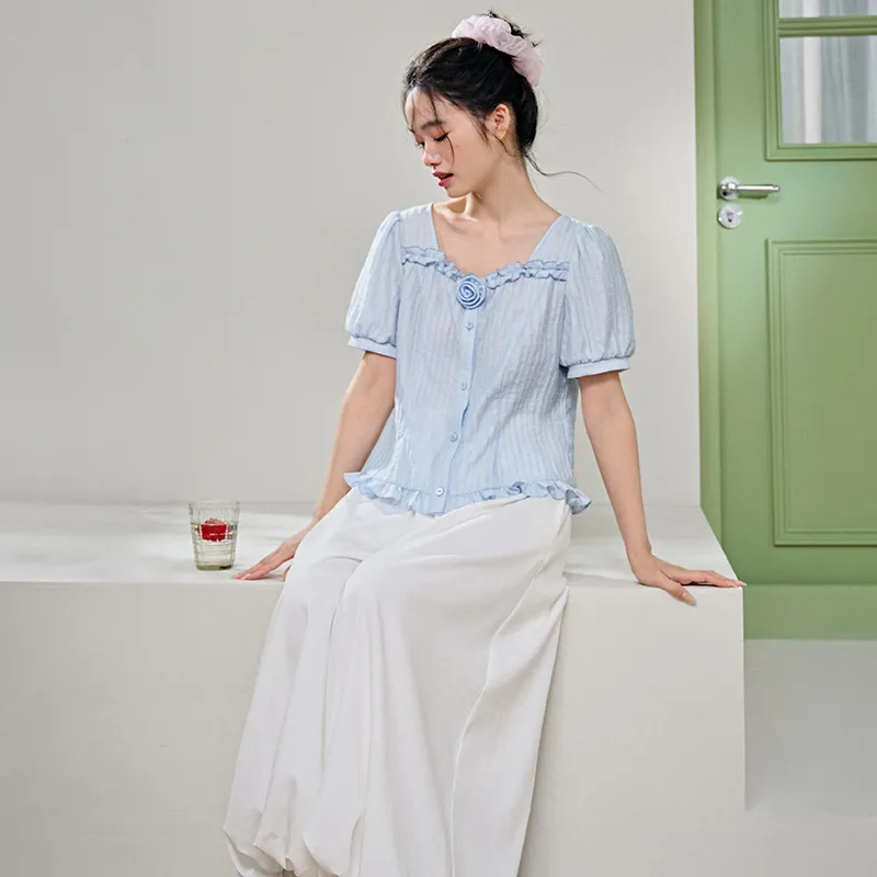 KUOSE Casual Suits Women's Light Blue-6