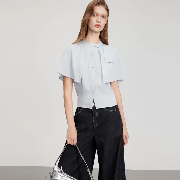 ELLE Shirts Women's Light Blue-3