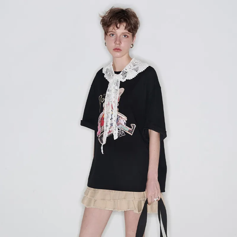 ELF SACK Drop Shoulder Sleeve T Shirt Women's-3