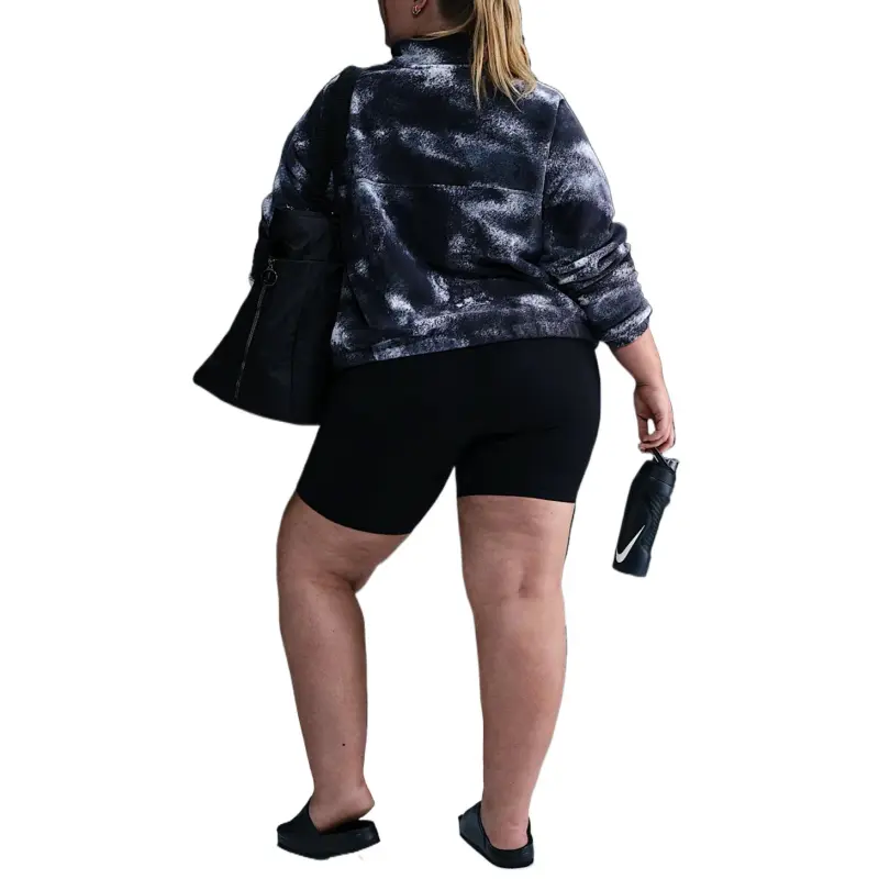 Nike One Women's Therma FIT Oversized 1/2 Zip Fleece Printed Top Plus Size-1