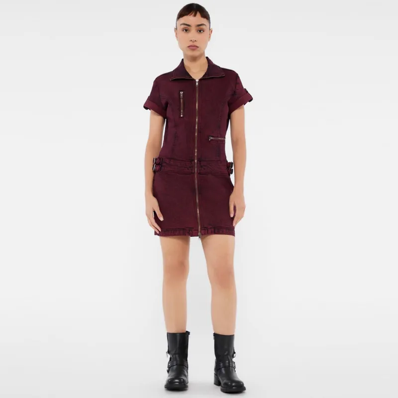 GUESS Short Sleeved Dress Women's Red-3