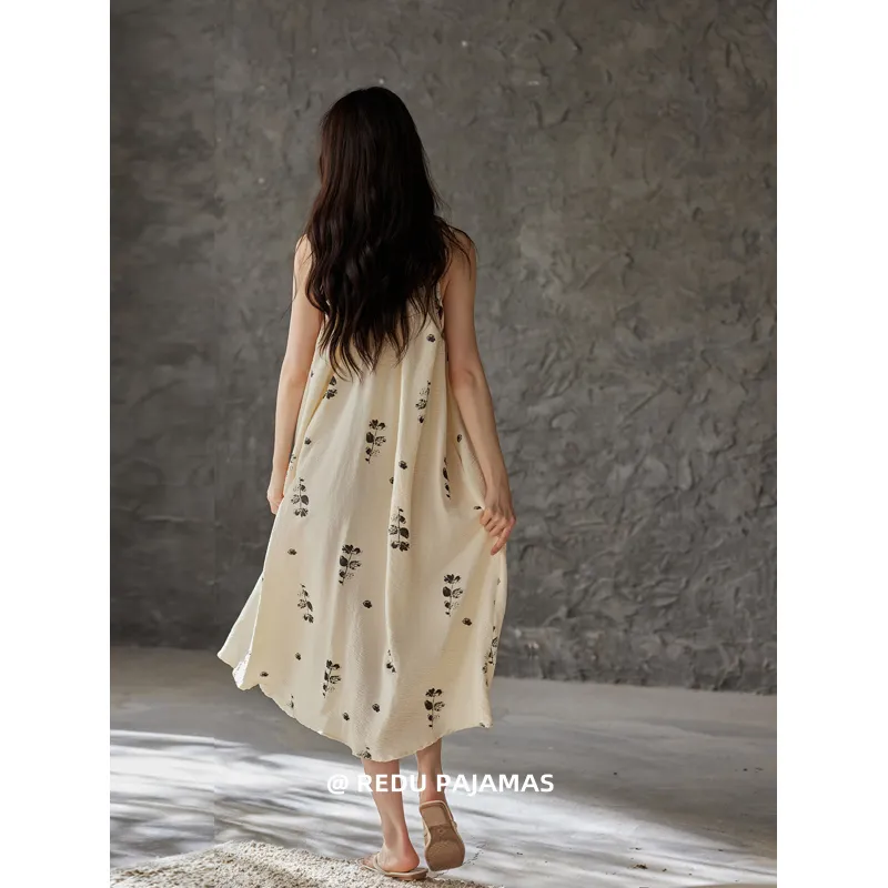 Redu Summer Nightgown Women's Apricot-5