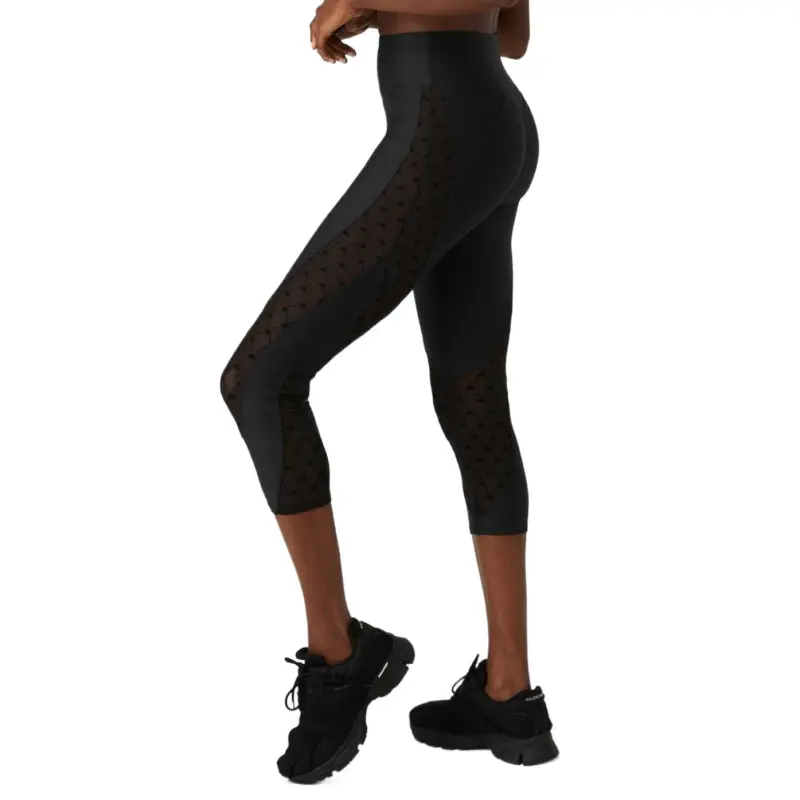 Alo Yoga Airlift Mesh High-Waist Celeste Capri – Black Sale Athletic Trousers Women's Black-2