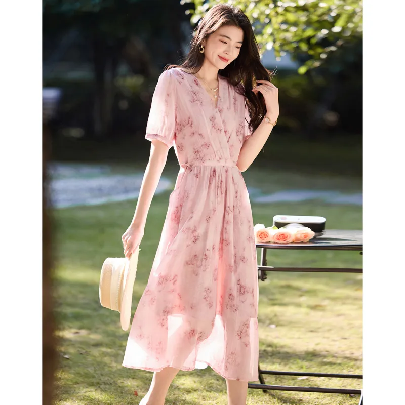 Like The Age Of Water Summer Long Sleeved Dress Slim Fit Women's-1
