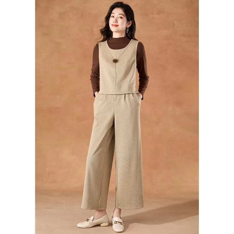 Mylan Spring, Fall Casual Suit Regular Women's Khaki Collection Brand, Stay Updated With Event Alerts-4