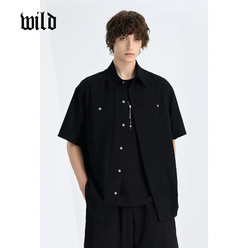 WILD LEADER Shirts Men Mysterious Black[CW51585A53]-2