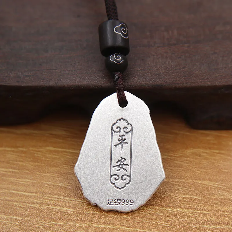 FUYUFU 999 Fine Silver Foot Silver Pendants Unisex-3