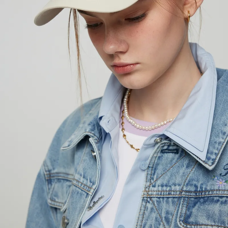 Teenie Weenie Cropped Coat Women's Light Blue-6