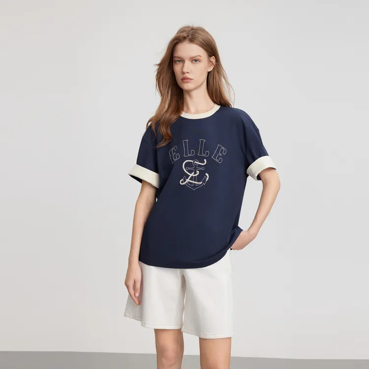 ELLE Short Sleeved T Shirts Women's-4