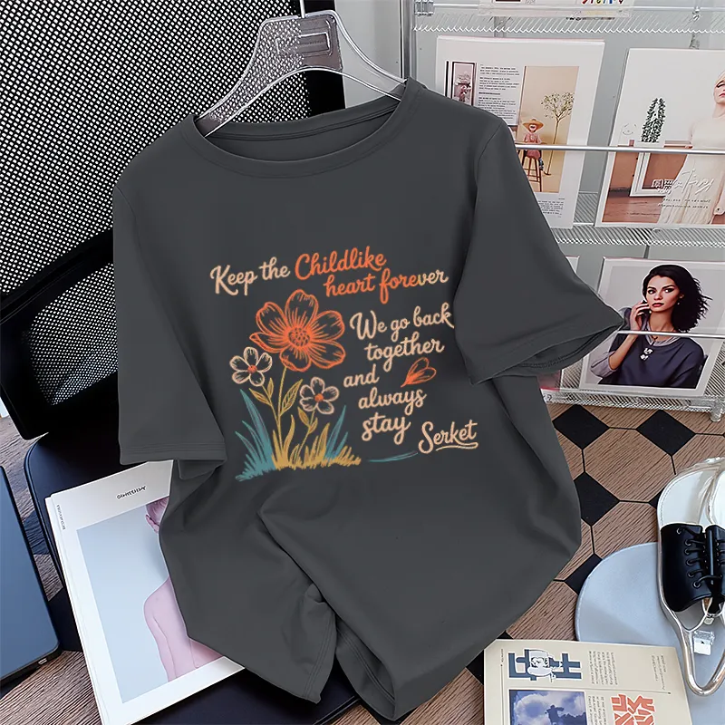 FAIRWHALE Drop Shoulder Sleeve T Shirt Women's-14