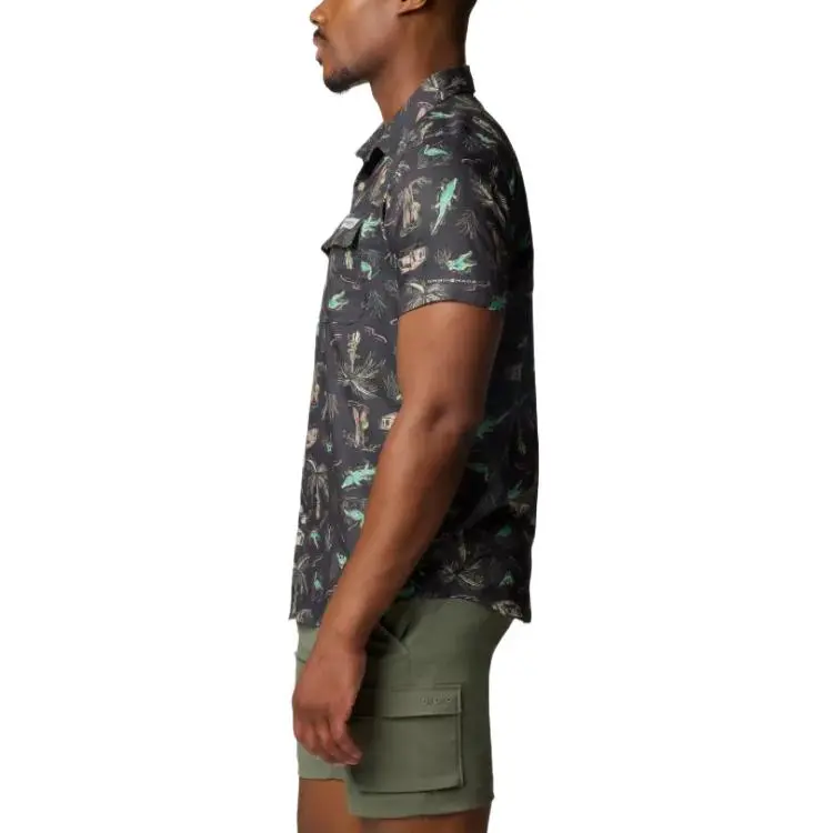 Columbia PFG Uncharted Shirt Men's Black Print-2
