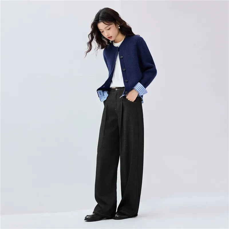 UNIQLO Casual Pants Women's Dark Blue Denim-3
