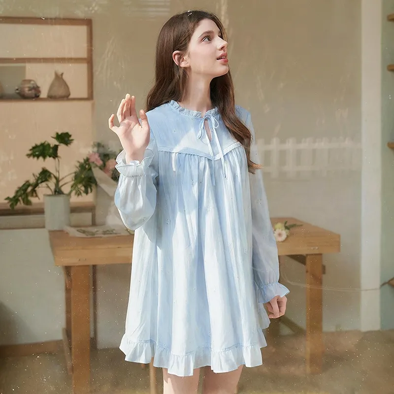 LEDIN Long Sleeved Dress Women's Ice Dew Blue-2