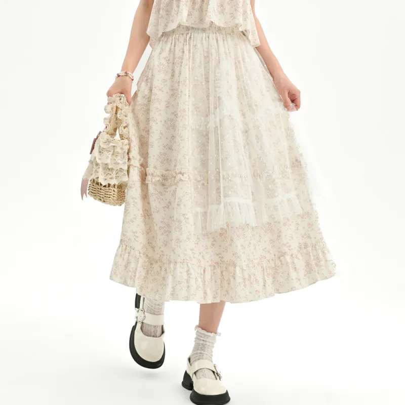 SNBL Casual Long Skirts Women's Apricot-2