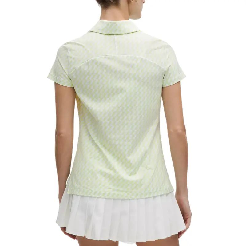 Lululemon Quick Dry Polo Shirt Women's White Green/Hilltop Checkerboard White Herbal-1