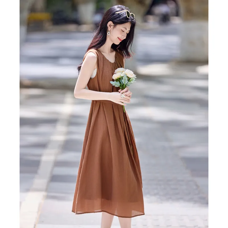 Still Quiet Summer Sleeveless Dress Women's-5