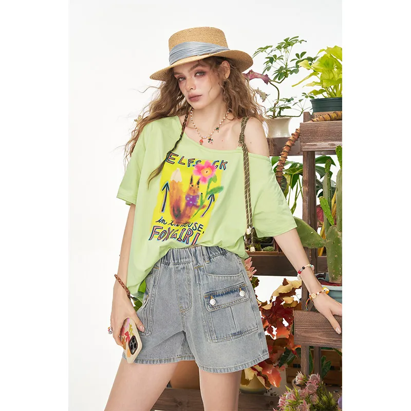 ELF SACK T Shirts Women's Fox Verdant Green-3