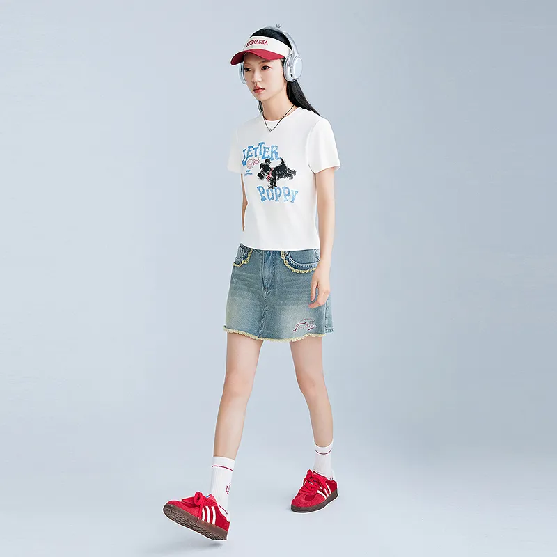 LEDIN Denim Shorts Women's Denim Light Blue-3